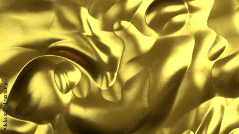 Golden abstract wave background. Seamless loop 4k animation of gold ...