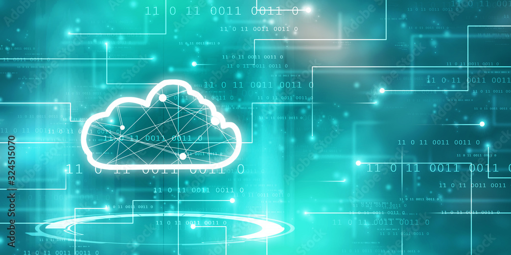 Fototapeta premium 2d rendering technology Cloud computing 