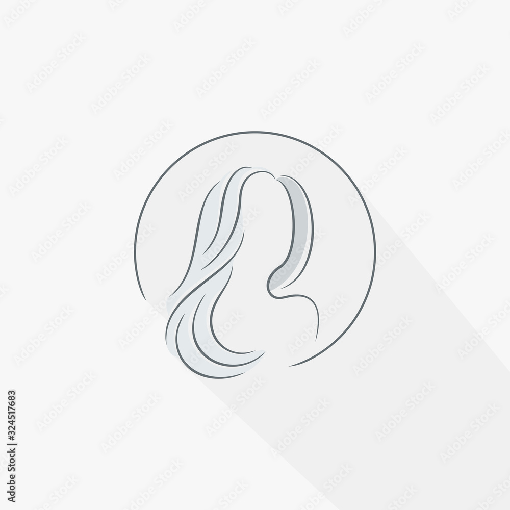 Hair painting models gray watercolor 02 - icon illustration Hair painting models gray watercolor 02 - icon illustration