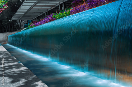 Water fountain in daylight near the park