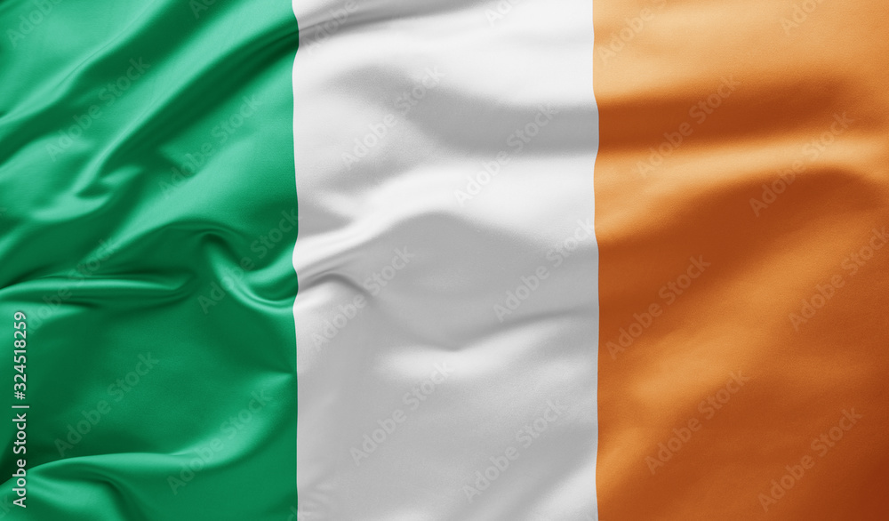 Fototapeta premium Waving national flag of Ireland
