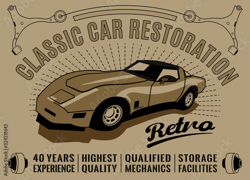 Retro Auto Tyre Poster