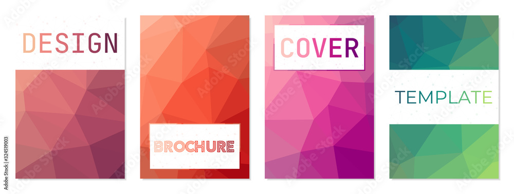Set of geometric covers. Can be used as cover, banner, flyer, poster, business card, brochure. Beautiful geometric background collection. Classy vector illustration.