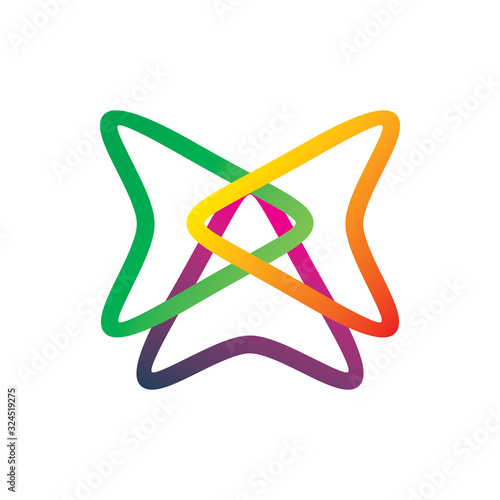 creative multi color triangle arrow code logo design