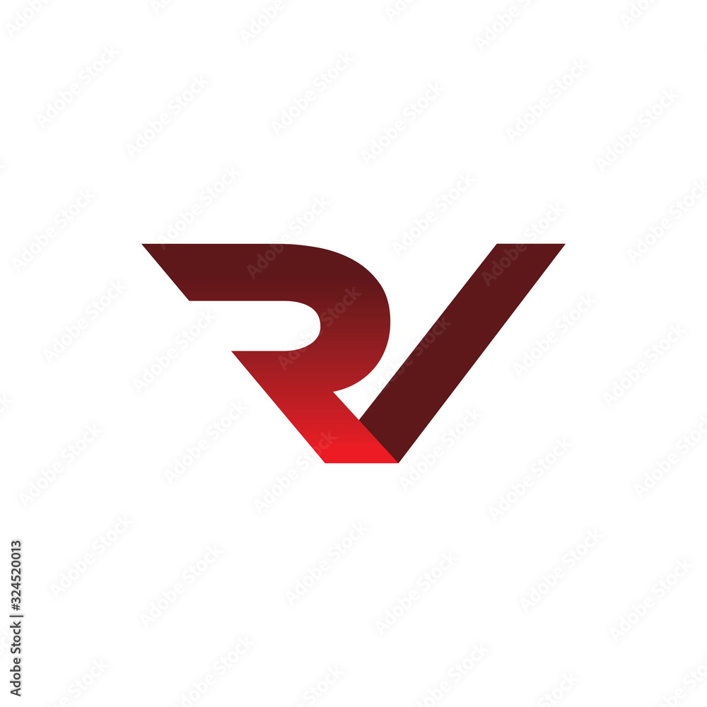 red font letter rv r v logo design red font letter rv r v logo design