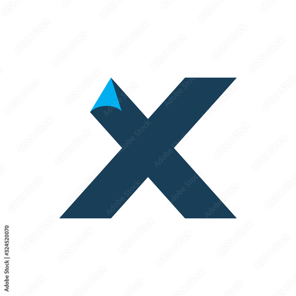 blue fold letter x logo design blue fold letter x logo design