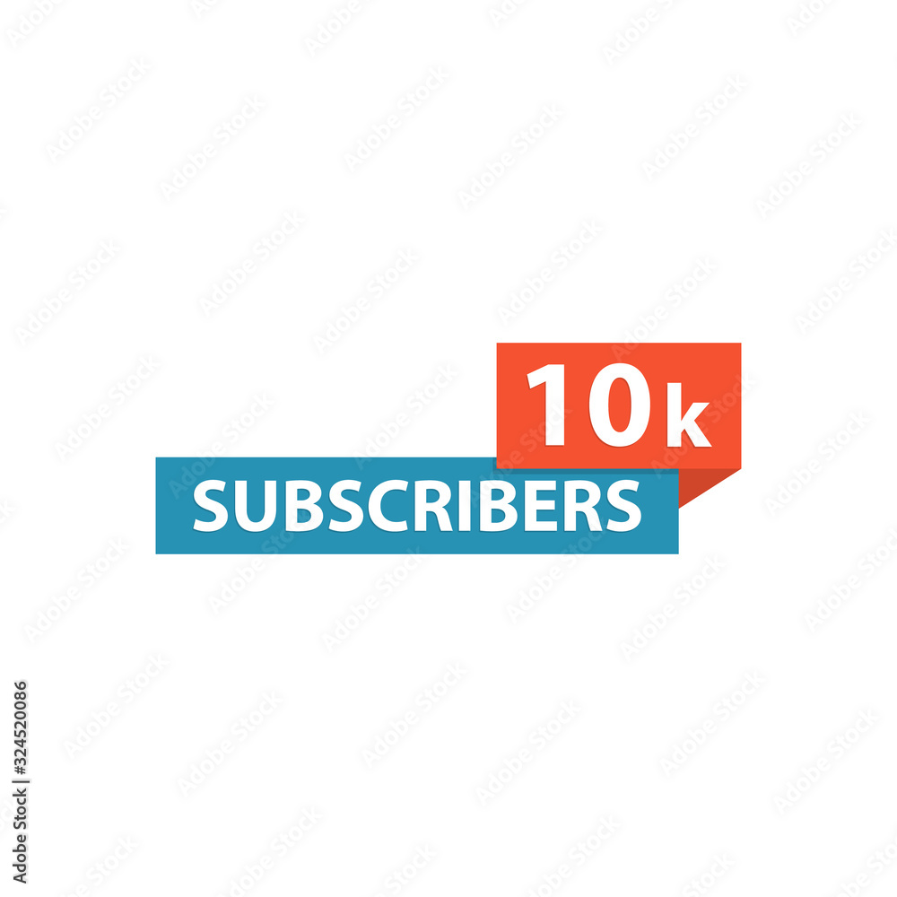 10k subscribers icon flat style 10k subscribers icon flat style