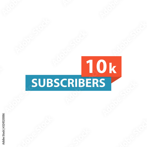 10k subscribers icon flat style