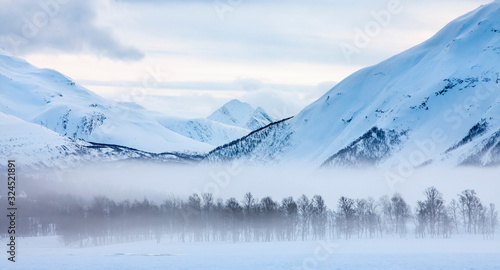 icy winter landscape in the Lyngen Alps, Finnmark in northern Norway north of the polar circle © Uwe