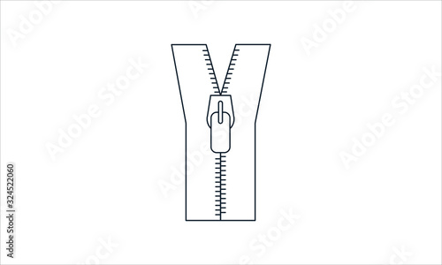 Open zipper icon for apparel and accessories