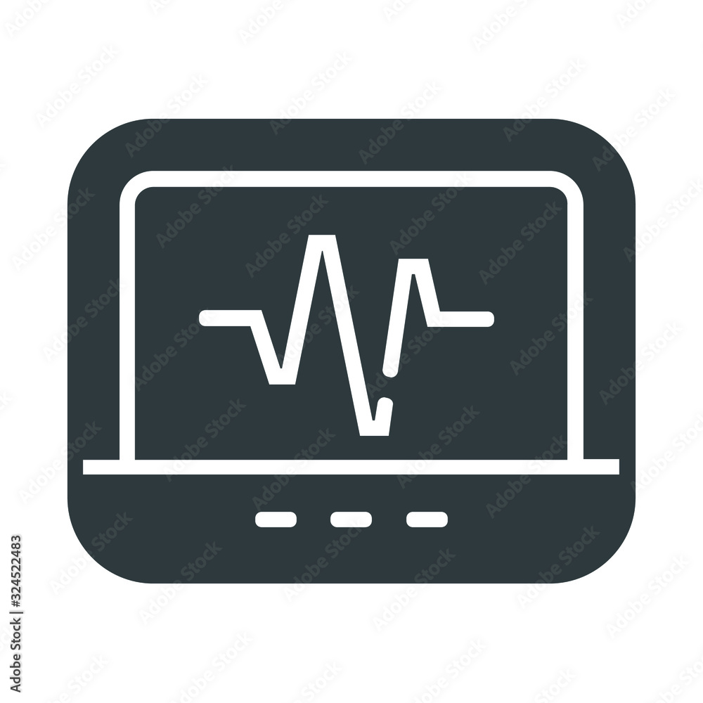 Pulse monitor pulse icon on white background Pulse monitor pulse icon on white background