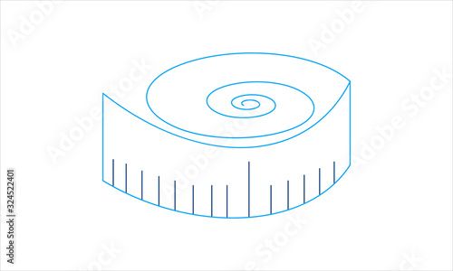 Tailor measuring tape icon vector illustration.