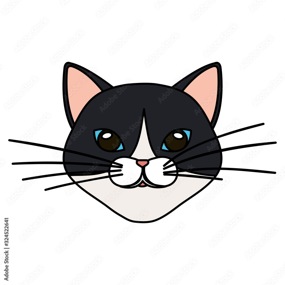 face of cat black and white isolated icon vector illustration design face of cat black and white isolated icon vector illustration design