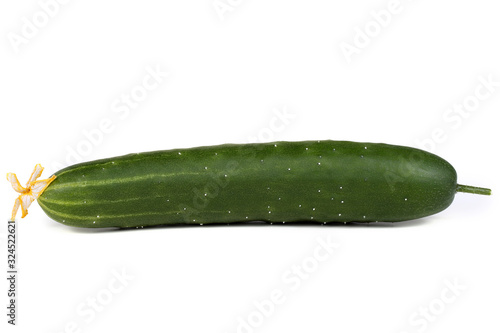 Cucumber with flower isolated on white