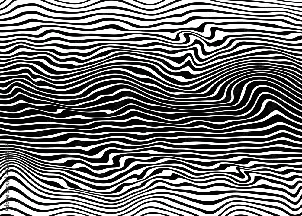 Black and white pattern of abstract swirling lines. Modern vector background Black and white pattern of abstract swirling lines. Modern vector background