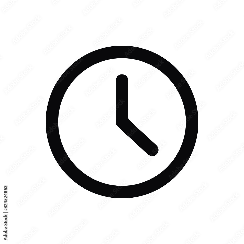 clock vector icon on white background clock vector icon on white background