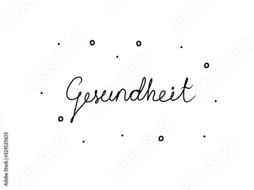 Gesundheit phrase handwritten with a calligraphy brush. Health in german. Modern brush calligraphy. Isolated word black