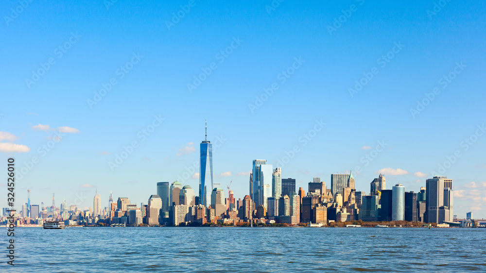manhattan view in the city of new york