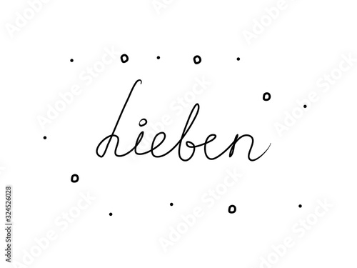 Lieben phrase handwritten with a calligraphy brush. Love in german. Modern brush calligraphy. Isolated word black