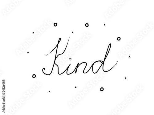 Kind phrase handwritten with a calligraphy brush. Child in german. Modern brush calligraphy. Isolated word black