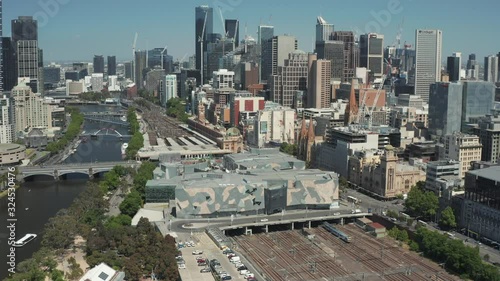 An aerial shot of Melbourne City, along CBD, Melbourne Australia