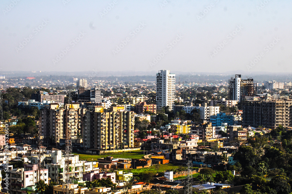 Ranchi city and trees from the top of hills 