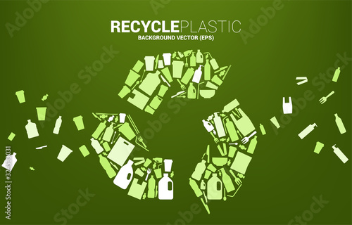 Recycle icon from plastic package and product icon. background for take care and save the environment.