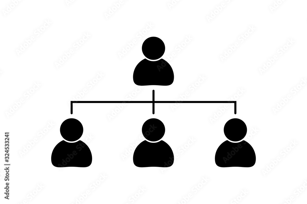 Team management. Business organisation. Users symbol. Vector illustration on white background Team management. Business organisation. Users symbol. Vector illustration on white background