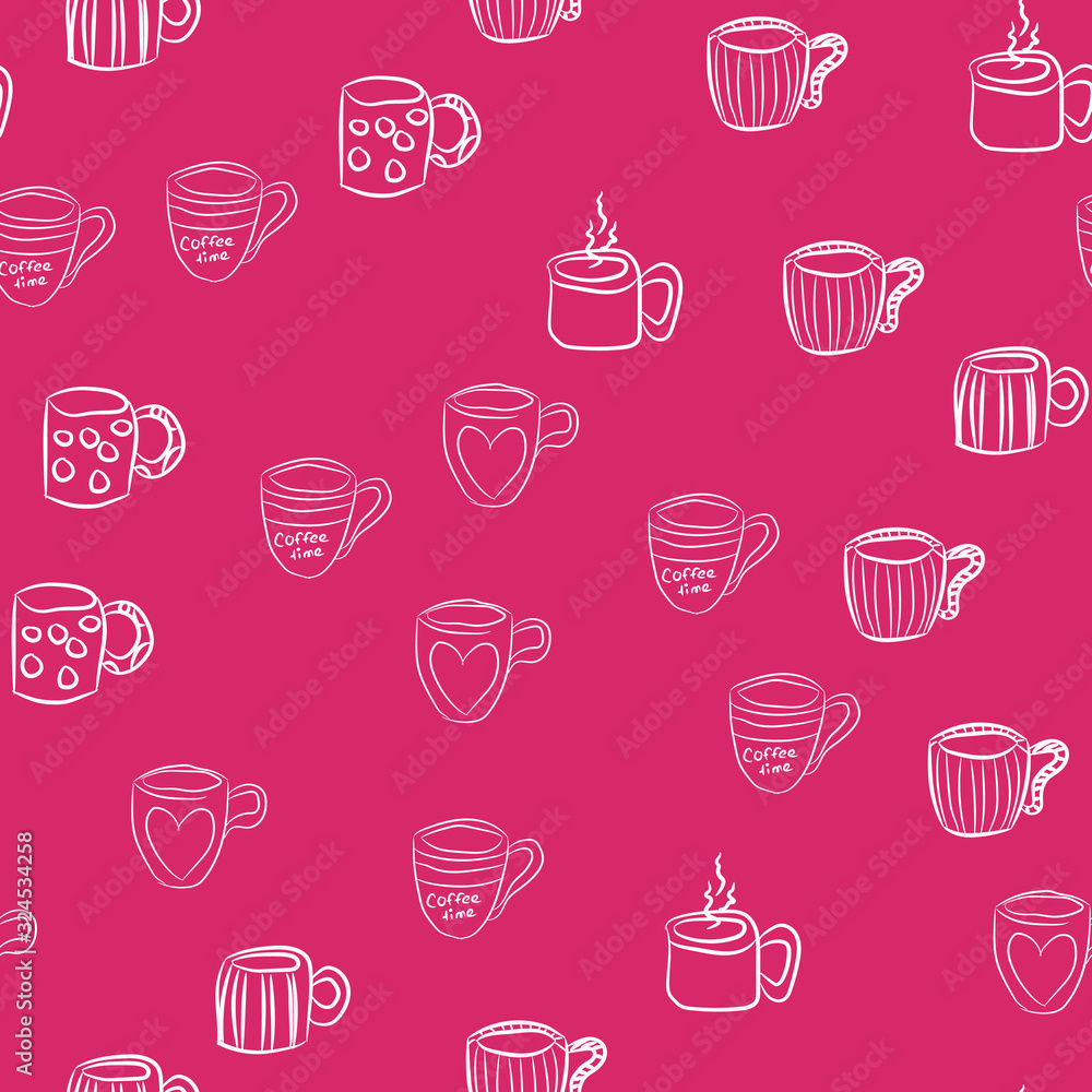 Coffee seamless vector pattern for Cup mug, restaurant or cafe menu design. Coffee seamless vector pattern for Cup mug, restaurant or cafe menu design.