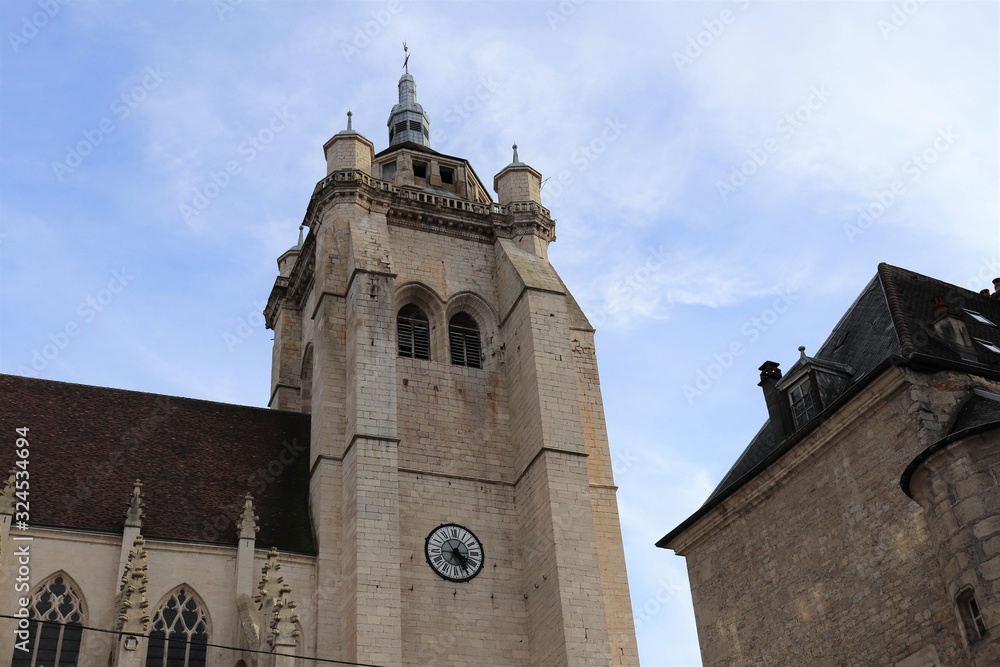 Fototapeta premium Collégiale Notre Dame de Dole - Construite en 1509 - ville de Dole - Département du Jura - France - Vue de l'extérieur