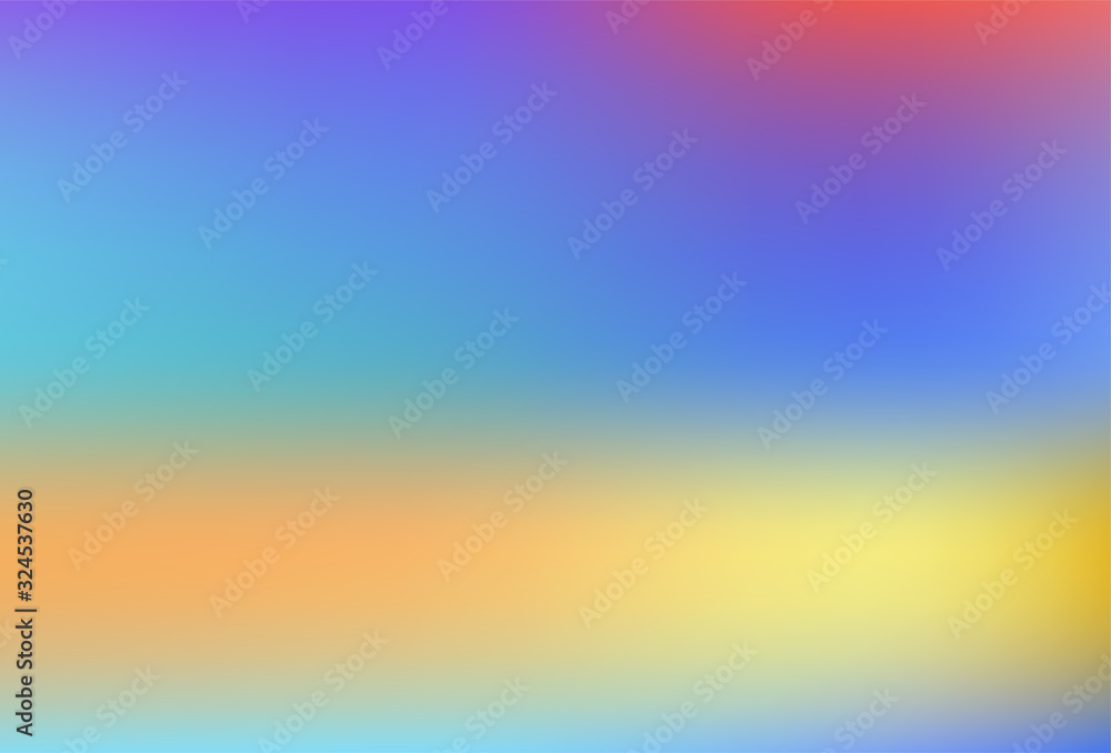 Gradient mesh blurred background in soft rainbow colors.
