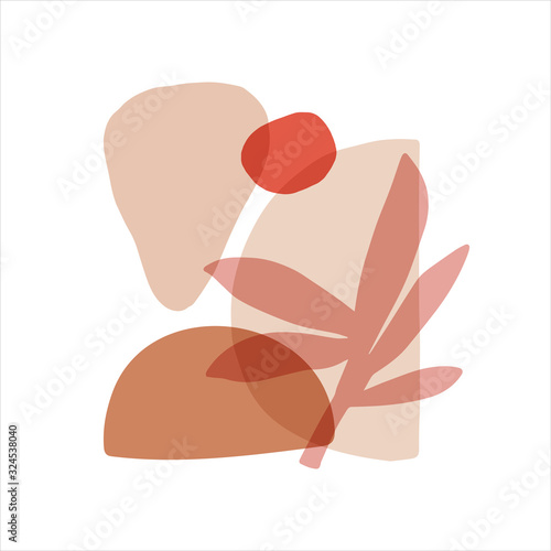 Abstract shapes flat vector illustrations set. Trendy figure decor element