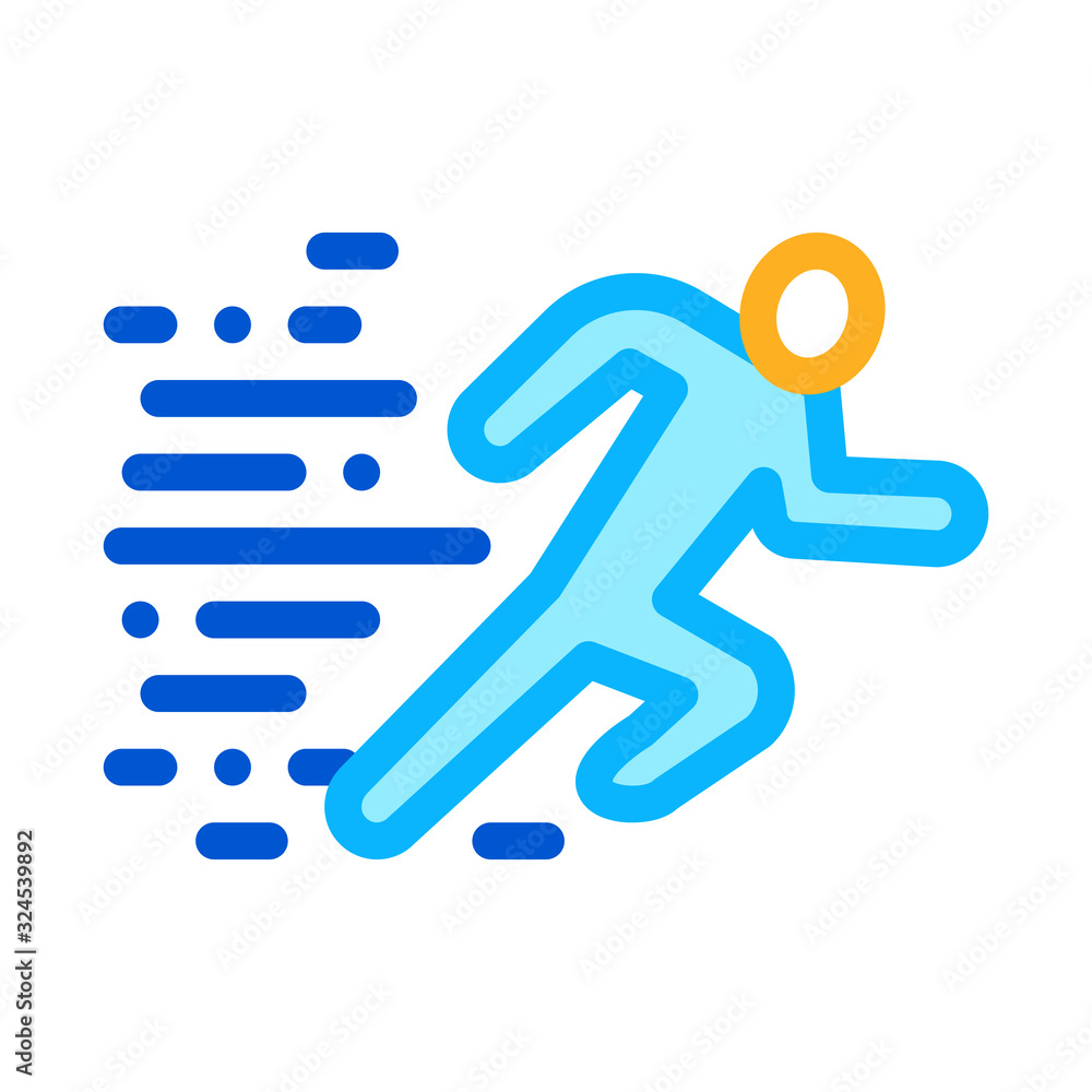 Running Human Icon Vector. Outline Running Human Sign. Isolated Contour Symbol Illustration Running Human Icon Vector. Outline Running Human Sign. Isolated Contour Symbol Illustration
