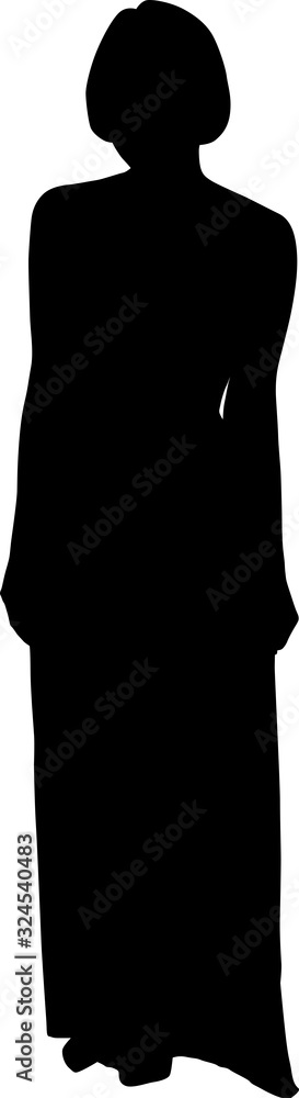 Vector silhouette of a fashionable woman in a long dress Vector silhouette of a fashionable woman in a long dress