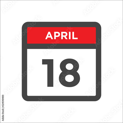 April 18 calendar icon with day of month
