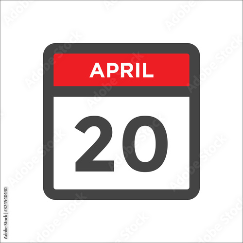April 20 calendar icon with day of month