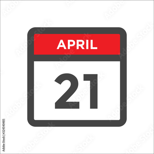 April 21 calendar icon with day of month