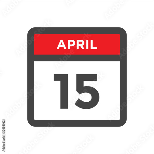 April 15 calendar icon with day of month