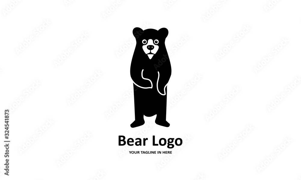 The flat bear logo concept is perfect for business, technology, contractor and housing symbols, health,sport, restaurants, education The flat bear logo concept is perfect for business, technology, contractor and housing symbols, health,sport, restaurants, education