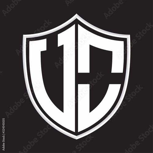 Free Download UO Logo monogram with shield shape isolated on outline design template - GFXLoad