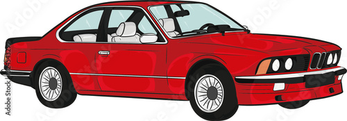 cartoon car,auto, auto kreskówkowe, klasyczne,szybkie,coupe,czerwone,