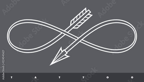 Vector tattoo arrow infinity love.
