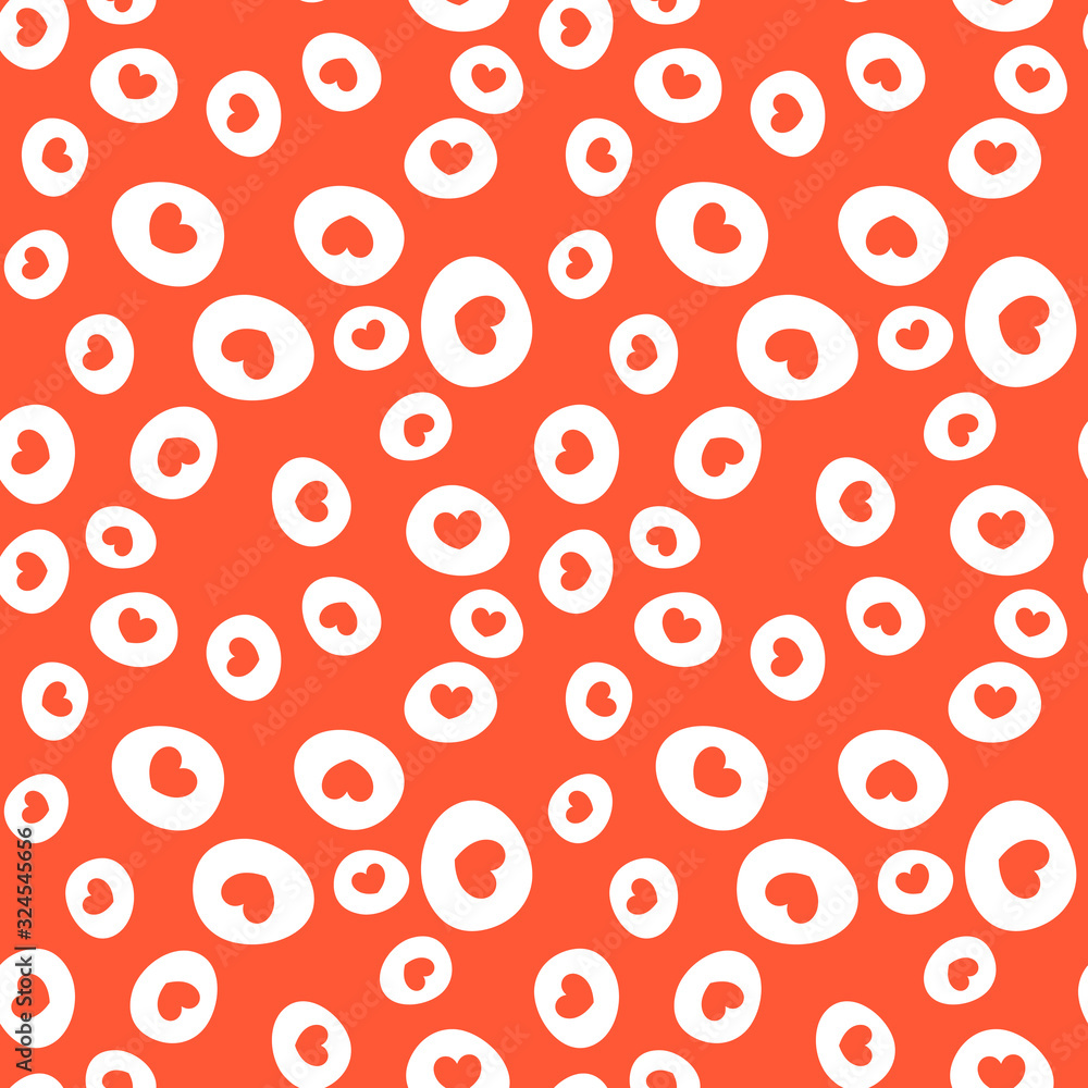 Seamless pattern with hearts. Print for Valentine's Day. Modern flat design.