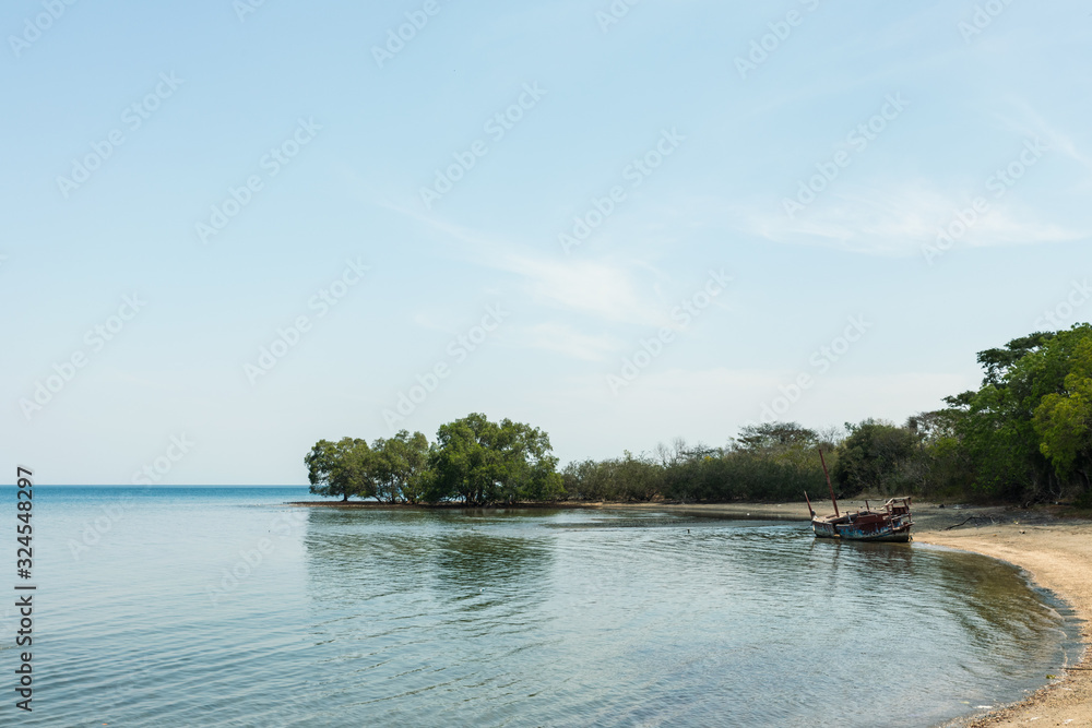shipwreck on tropical island in the sea shipwreck on tropical island in the sea