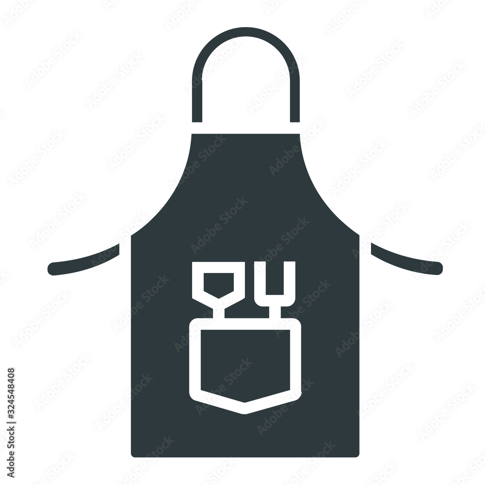 Barbecue Apron icons on white background Barbecue Apron icons on white background