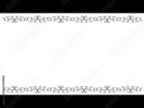Monochrome horizontal floral postcard