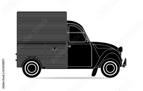 Französischer Kastenwagen in schwarz
