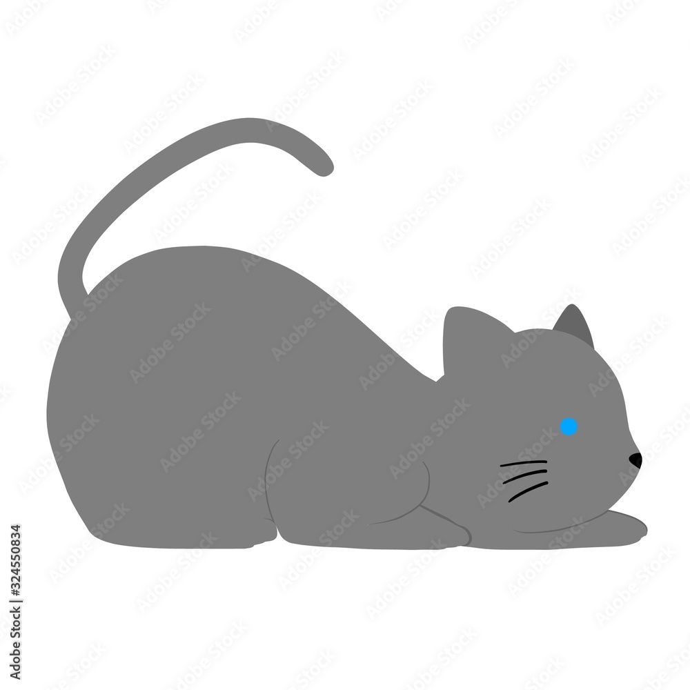 Fototapeta premium illustration of gray cat without outline