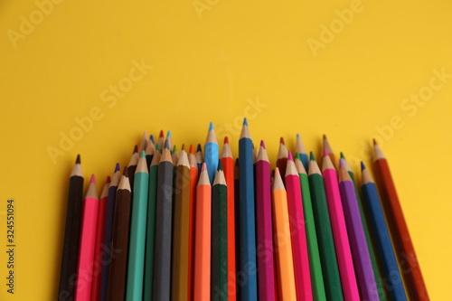 colored wooden pencils to draw