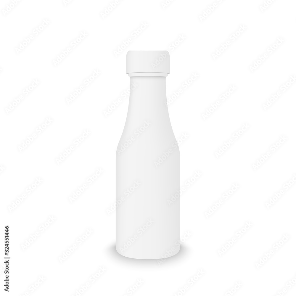 3d mockup of plastic realistic bottle. Vector packaging mockup template for food fluid products. 3d mockup of plastic realistic bottle. Vector packaging mockup template for food fluid products.